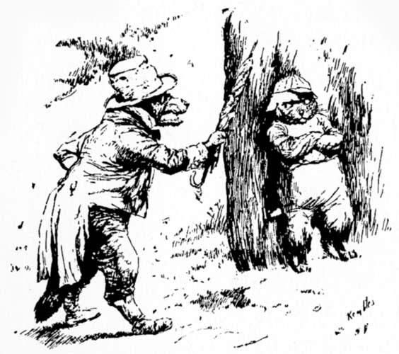 "BRER WOLF MAKE LIKE HE GWINE TER HIT DE CREETUR, EN DEN——"