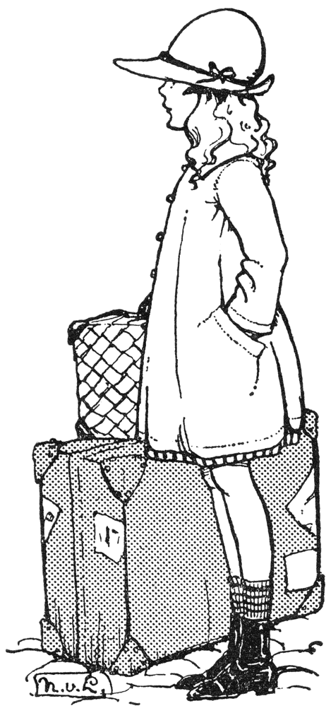 Ineke staat te wachten met haar koffer.