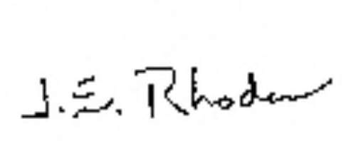 Picture of J. E. Rhodes' signature.