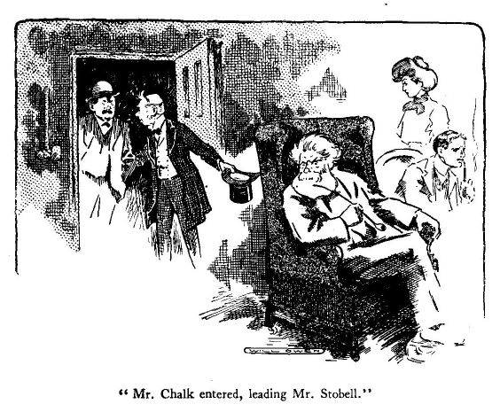 'mr. Chalk Entered, Leading Mr. Stobell.'
