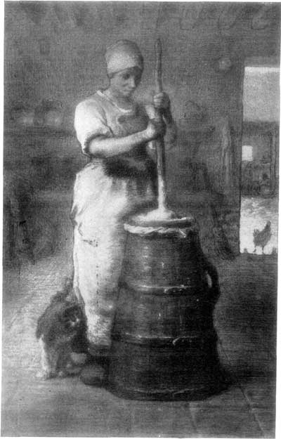 CHURNING. FROM A PASTEL BY JEAN FRAN&Ccedil;OIS MILLET, IN THE LUXEMBOURG