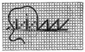 FIG. 858. TRIANGULAR TURKISH STITCH
WORKED HORIZONTALLY.
FIRST JOURNEY BACK.