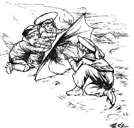 "BUT JACK AND THE OLD UMBRELLA STOOD FIRM, AND KNEW NO
FEAR."