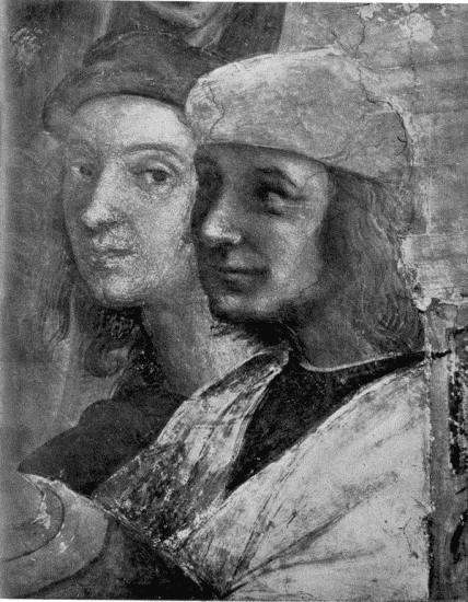 Alinari

Raphael and Sodoma

Fragment of School of Athens, in the Vatican&mdash;Raphael