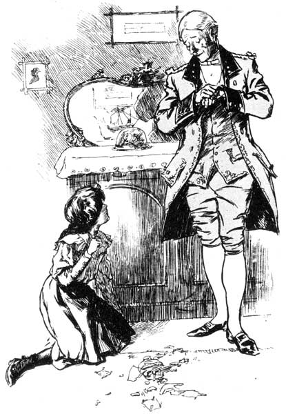 '"Your servant, Miss. Do I understand that you order me
to mend this?"'&mdash;Page 207.