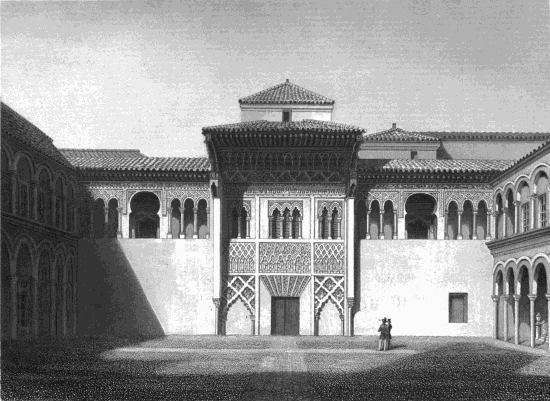 FA�ADE OF THE ALCAZAR, SEVILLE.