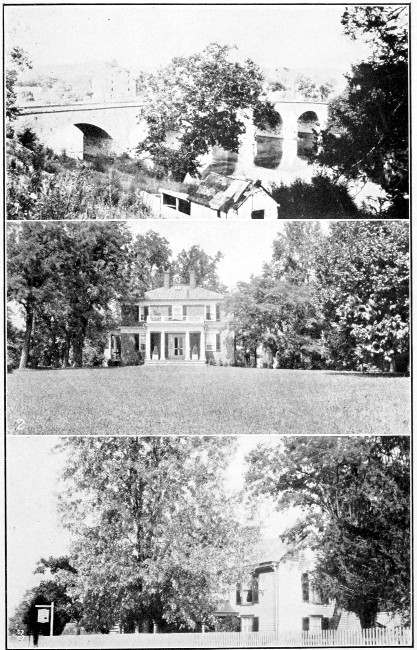1. Conococheague Creek Bridge, Md. 2. "Edgehill," near
Charlottesville, Va. Old Home of Martha Jefferson Randolph. 3. "At the
Sign of the Green Teapot," near Yancey Mills, Va.