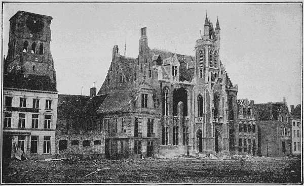 (Newspaper Illustrations)
THE TOWN-HALL AND BELFRY AFTER THE FIRST DAYS OF THE BOMBARDMENT