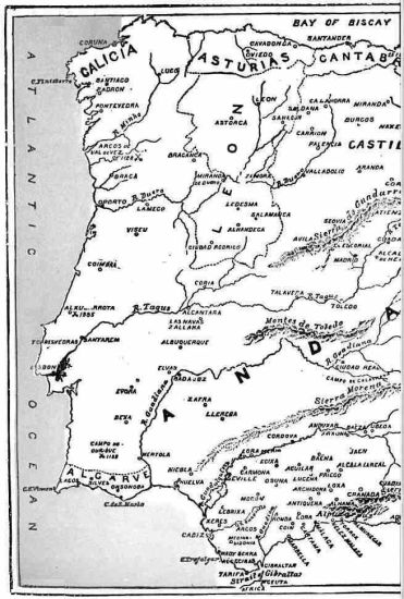 Map of the west
of the Iberian Peninsula