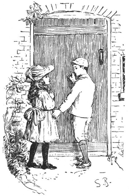 "I WILL KNOCK. YOU ARE TO SAY, 'PLEASE IS MRS. ROBBINS
IN?'"&mdash;Page 171.