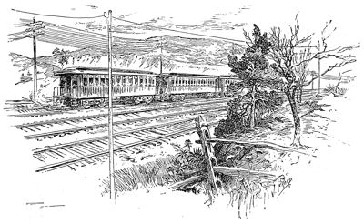 Train Telegraph&mdash;the message transmitted by induction from the moving train to
the single wire.