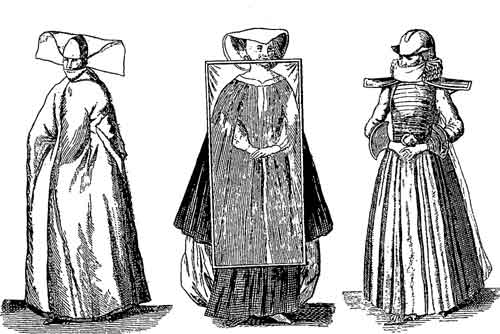 Fig. 31.&mdash;Divers costumes de deuil au dix-huiti�me si�cle