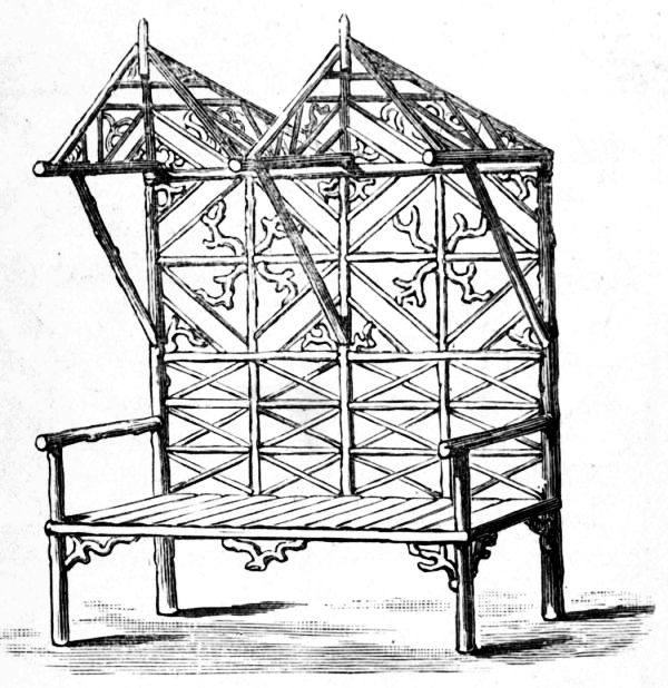 Fig. 58.&mdash;Garden Seat with Canopy.