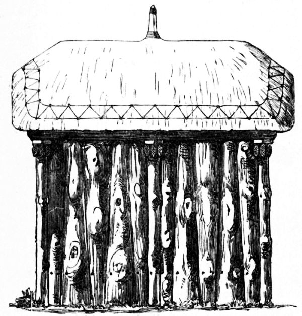 Fig. 138.&mdash;Side Elevation of Rustic Tool House.