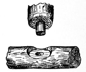 Fig. 155.&mdash;Alternative
        Method of Joining Rails to Posts.