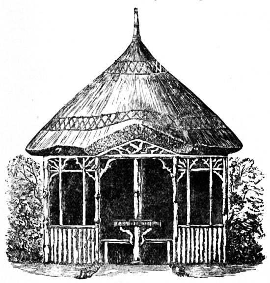 Fig. 172.&mdash;Front Elevation of Octagonal Summer-house.