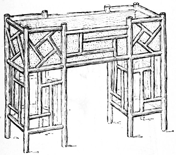 Fig. 41.&mdash;Rustic Flower-pot Stand in Imitation of Bamboo.