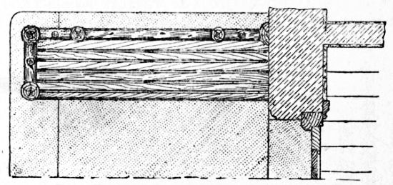 Fig. 96.&mdash;Part Plan of Seat and Floor of Cottage Porch.