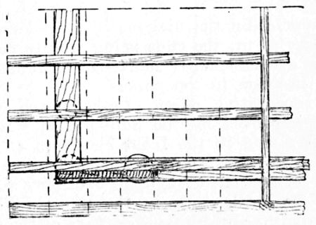 Fig. 99.&mdash;Part Plan of Roof for Cottage Porch.