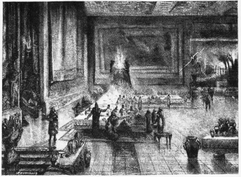 ANCIENT ASSYRIAN HALL: THE FEAST OF SARDANAPALUS

(From a sepia sketch by the Author)