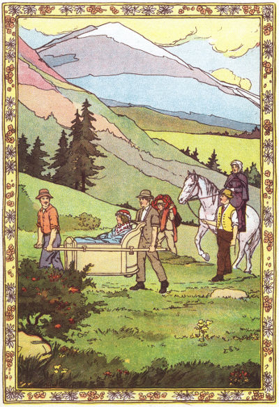 A STRANGE-LOOKING PROCESSION WAS MAKING ITS WAY
UP THE MOUNTAIN