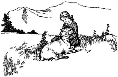 Heidi ran and picked a bunch or two of green leaves, and then took
hold of Snowflake and led her up to Clara.