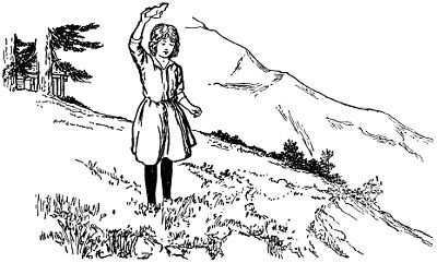 Heidi ran to the far edge of the slope and continued to wave
her hand to Clara until the last glimpse of horse and rider had disappeared.