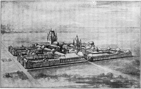 Image not available: BIRD’S EYE VIEW OF THE PROPOSED BUILDINGS OF THE
UNIVERSITY OF CHICAGO.